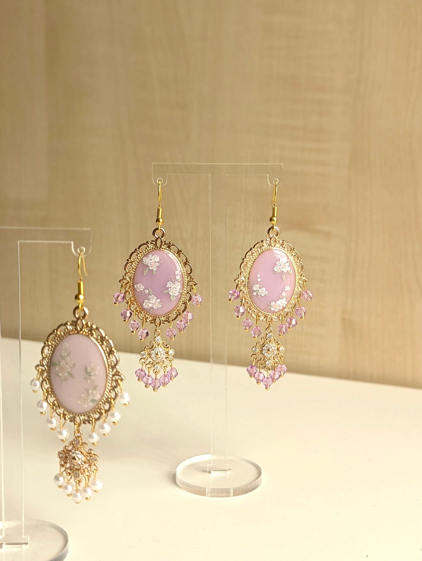 Purple Dainty Drop Resin Jhumka Earring