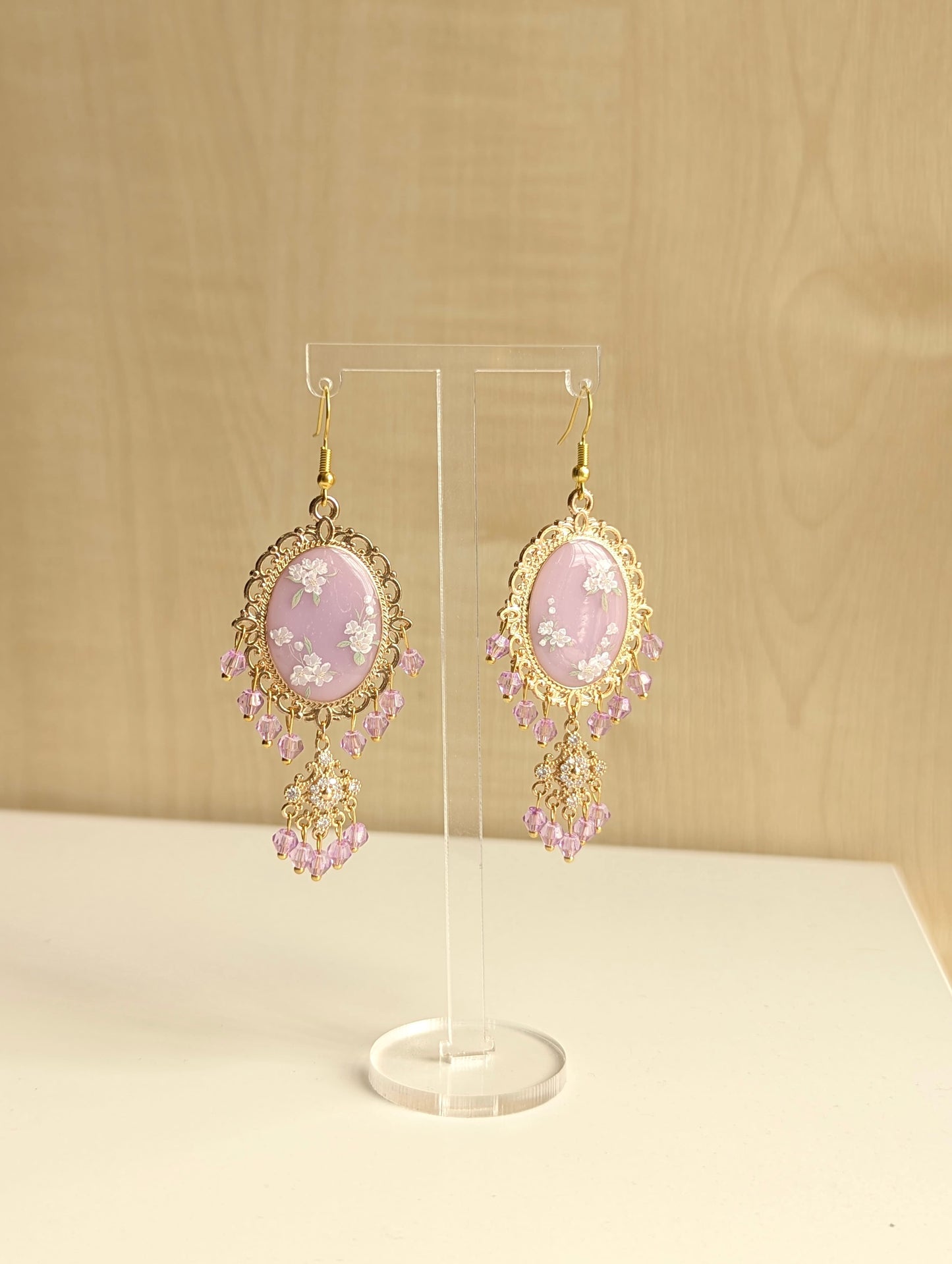 Purple Dainty Drop Resin Jhumka Earring