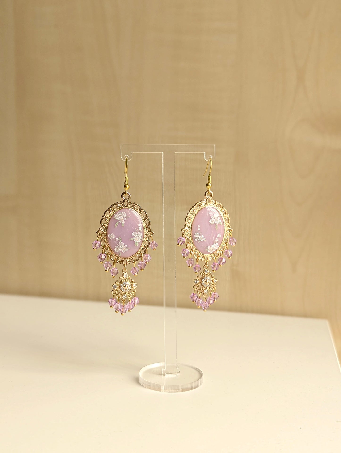 Purple Dainty Drop Resin Jhumka Earring
