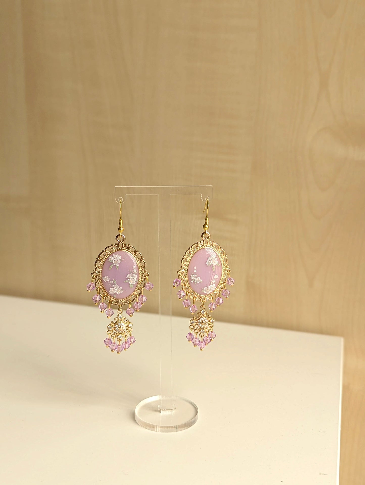 Purple Dainty Drop Resin Jhumka Earring