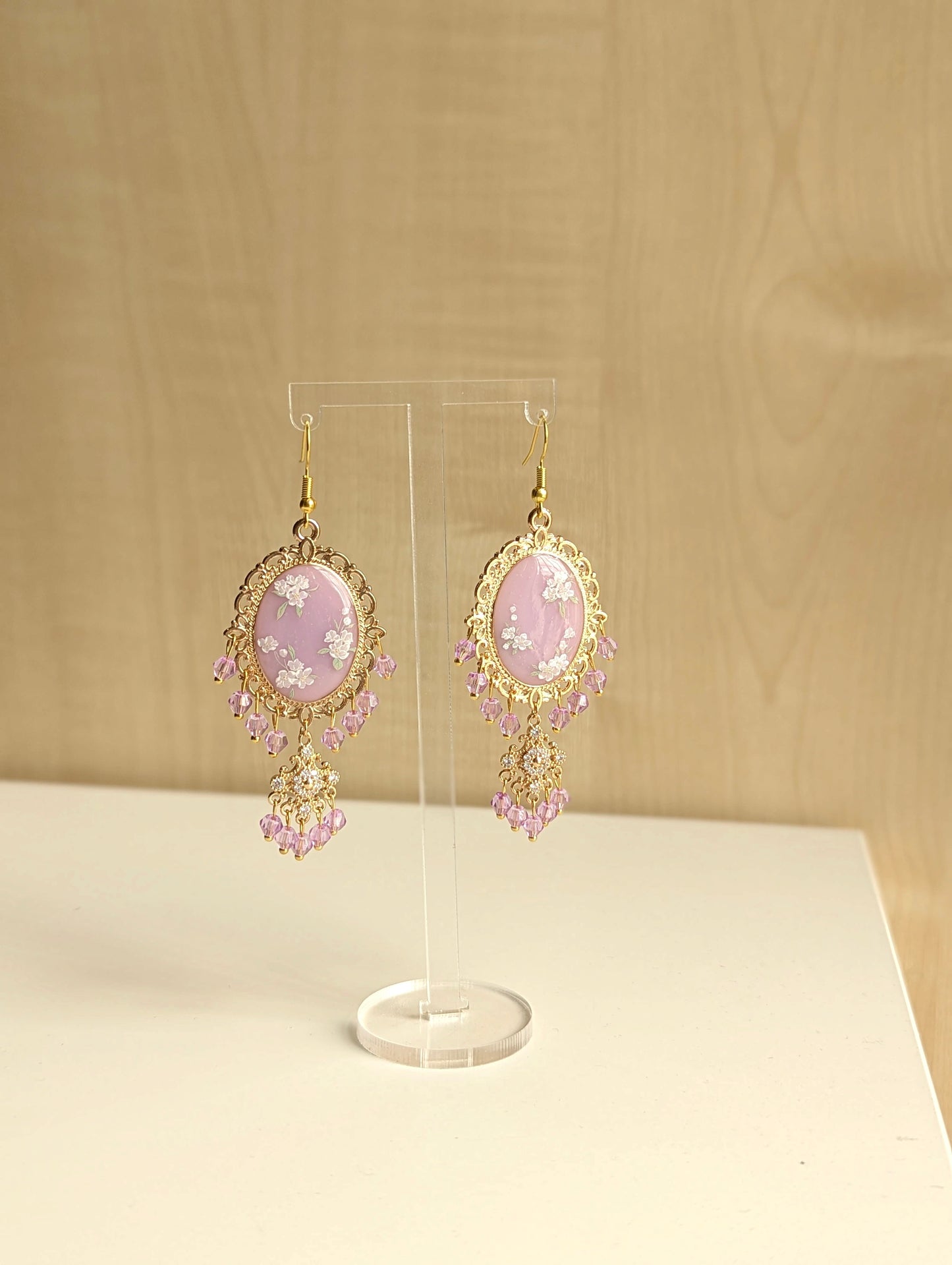 Purple Dainty Drop Resin Jhumka Earring