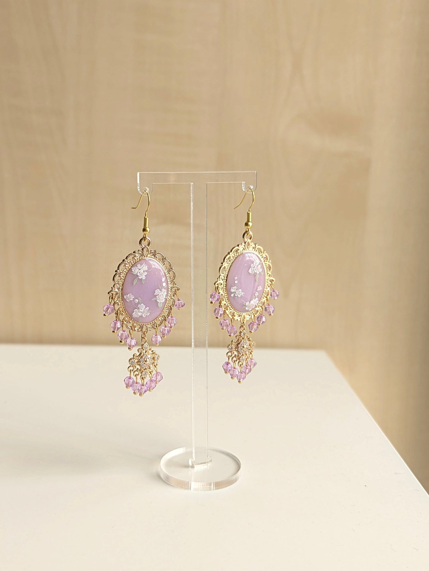 Purple Dainty Drop Resin Jhumka Earring