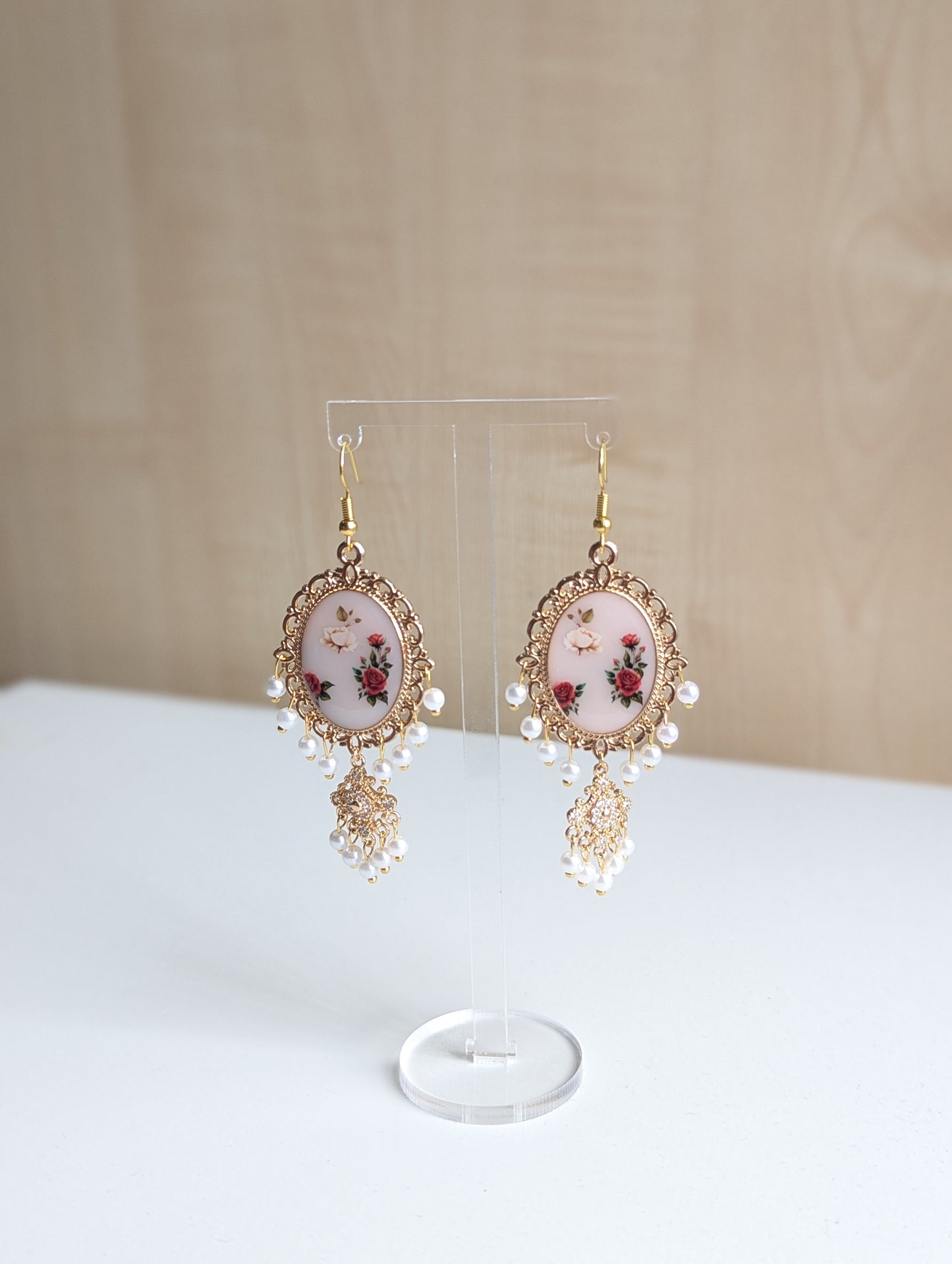 White Dainty Drop Jhumka Earrings
