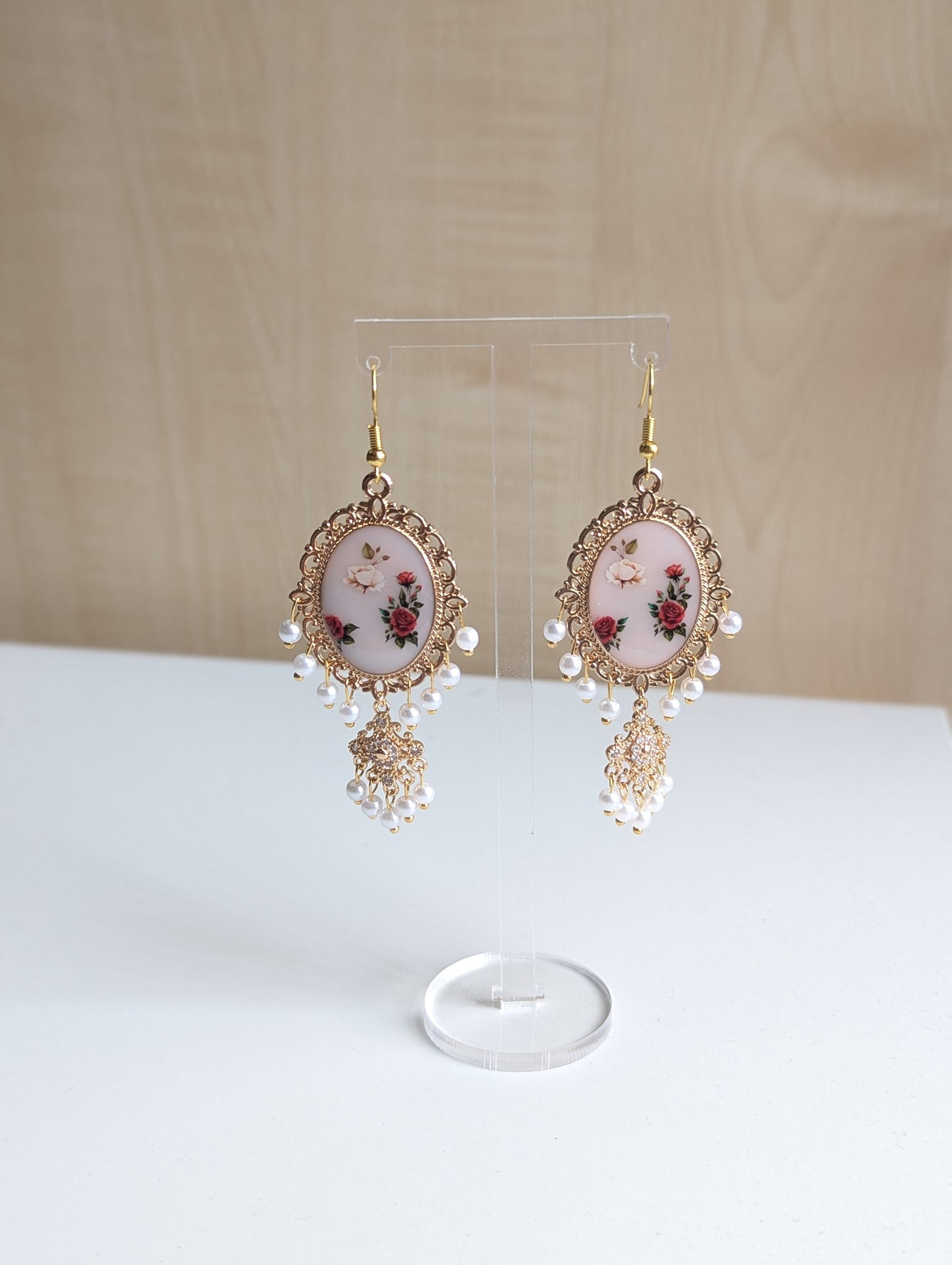 White Dainty Drop Jhumka Earrings