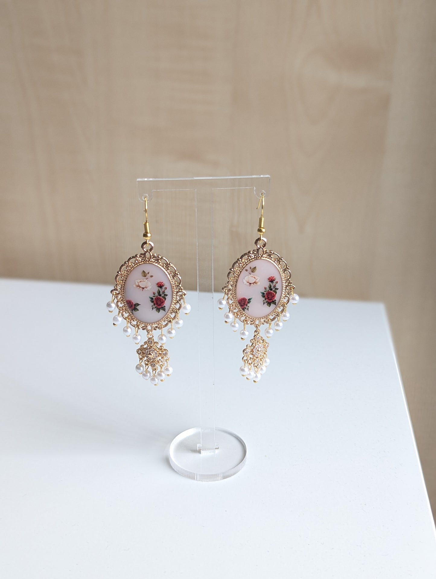 White Dainty Drop Jhumka Earrings