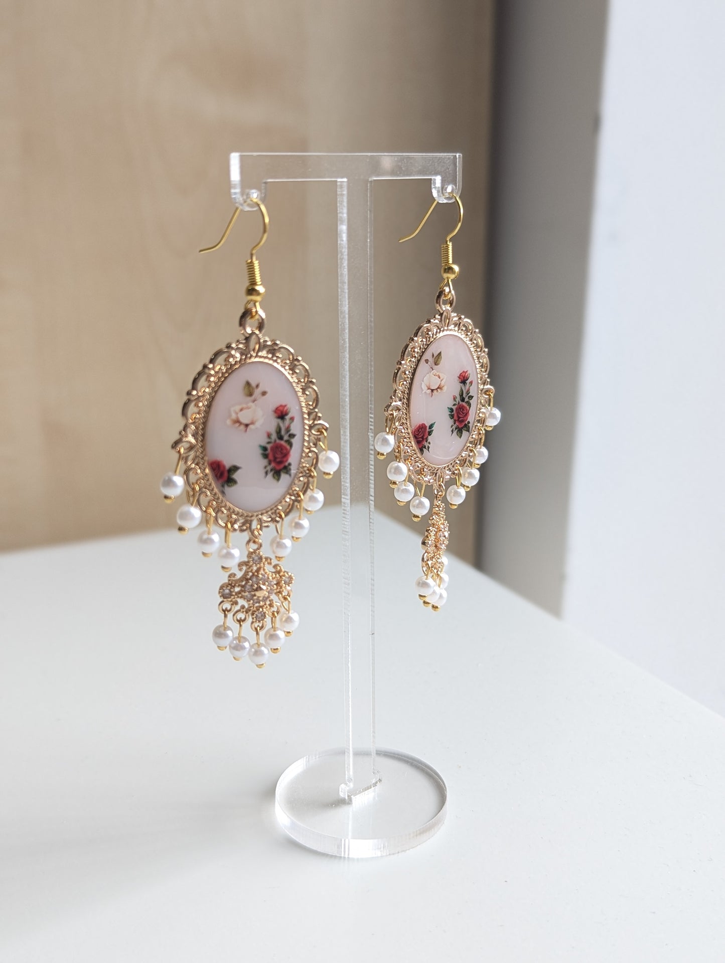 White Dainty Drop Jhumka Earrings