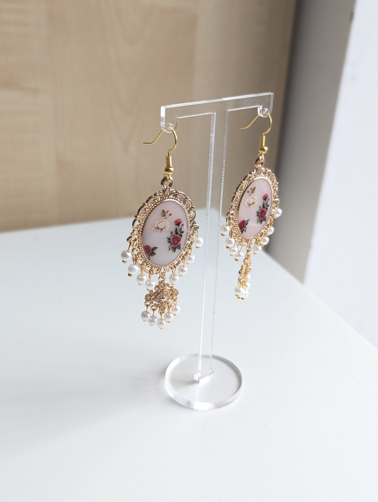 White Dainty Drop Jhumka Earrings