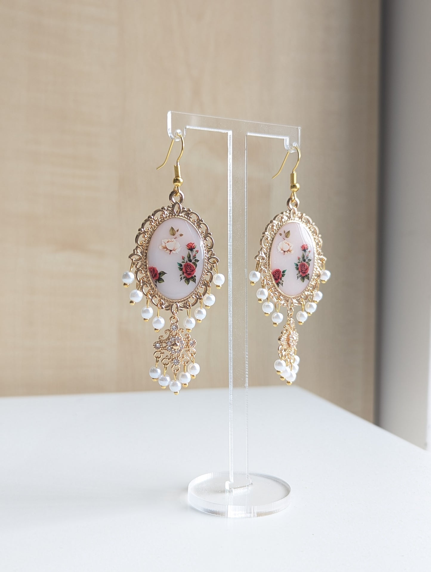 White Dainty Drop Jhumka Earrings