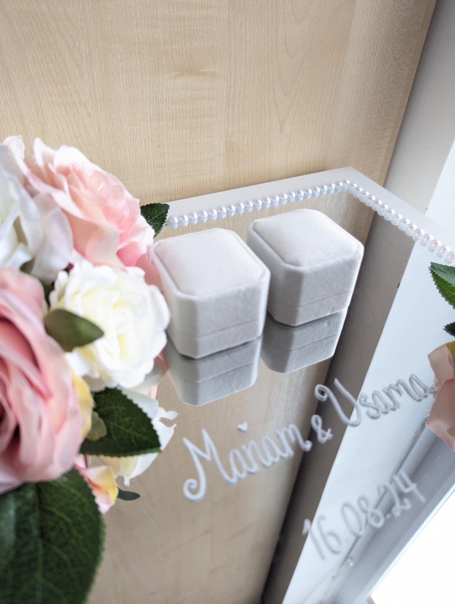 Custom Wedding or Engagement Ring Plate - Personalized Ring Tray for Bride and Groom