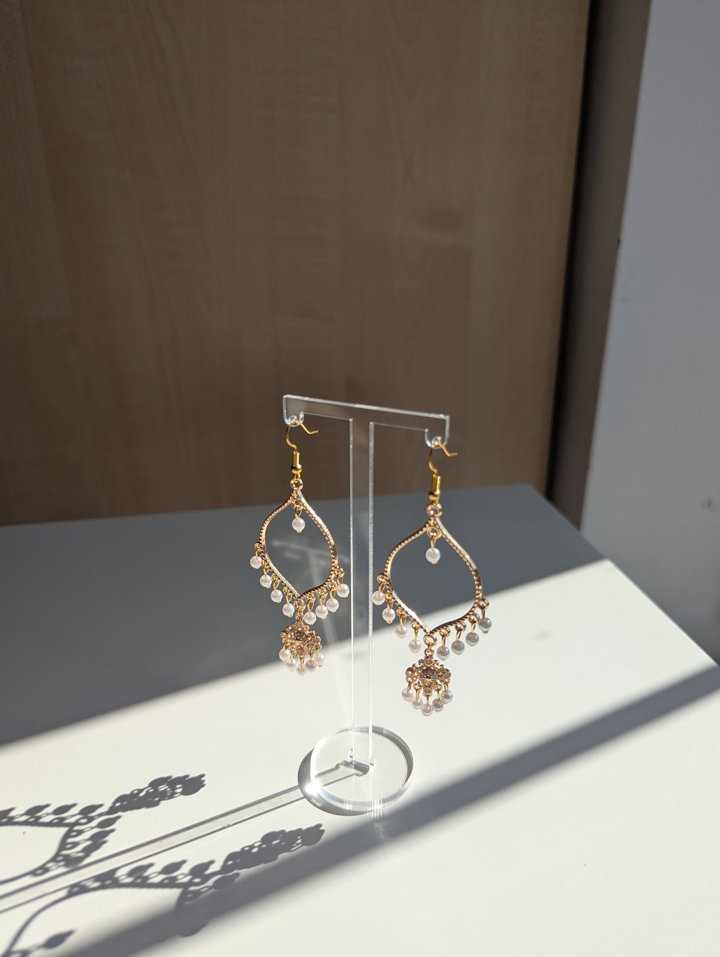 White Pearl Dainty Drop Earrings