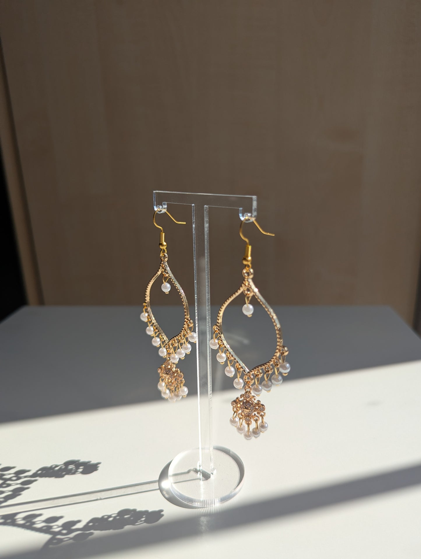 White Pearl Dainty Drop Earrings