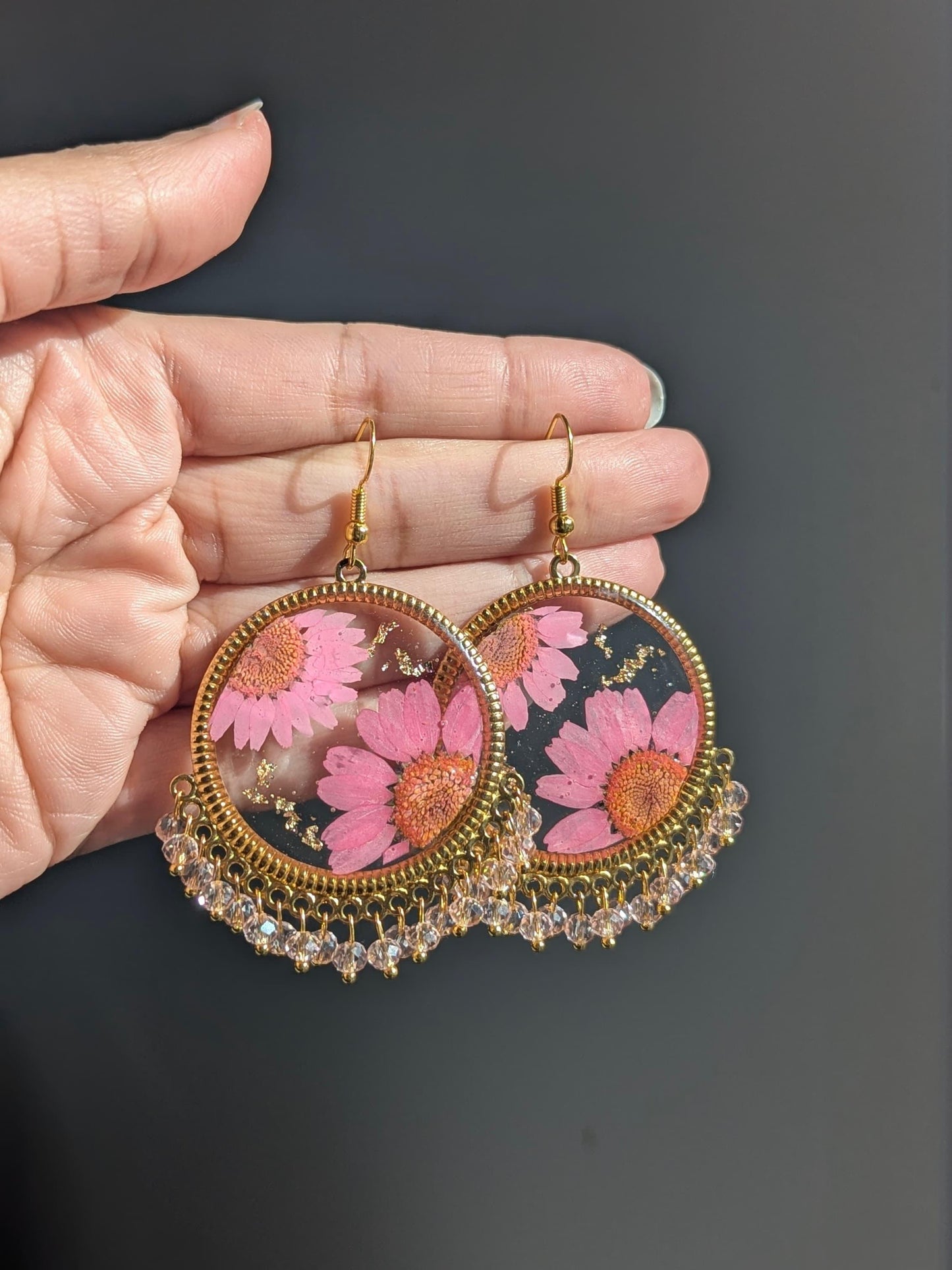 All Pink Floral Earrings