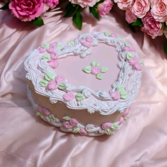 Handmade Pink Jewelry Box with Mirror for Earrings, Rings, and Necklaces -  Heart Jewelry Storage Box
