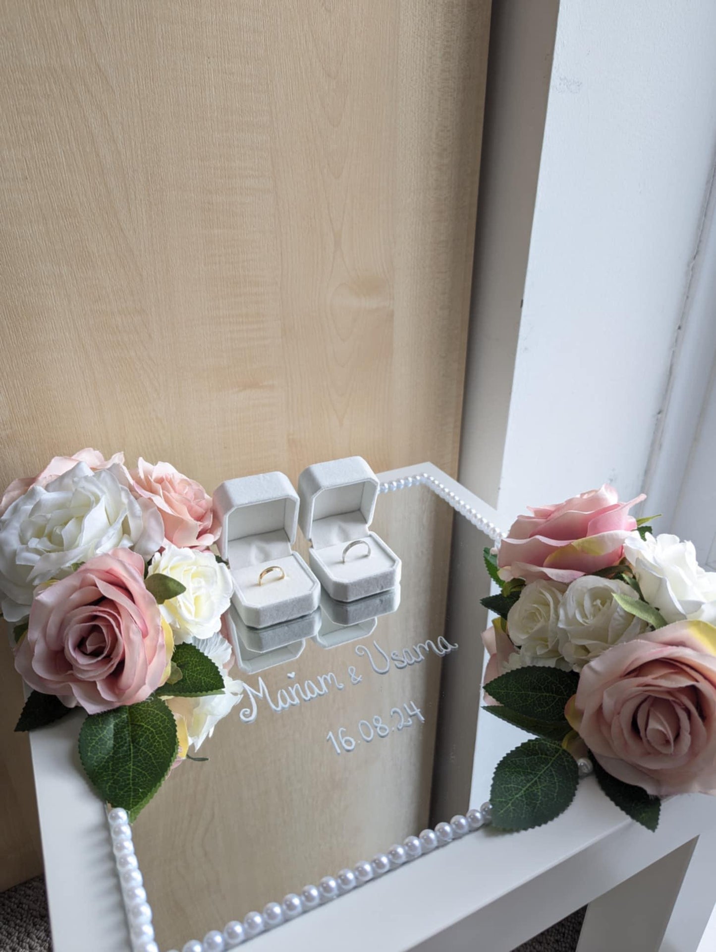 Custom Wedding or Engagement Ring Plate - Personalized Ring Tray for Bride and Groom