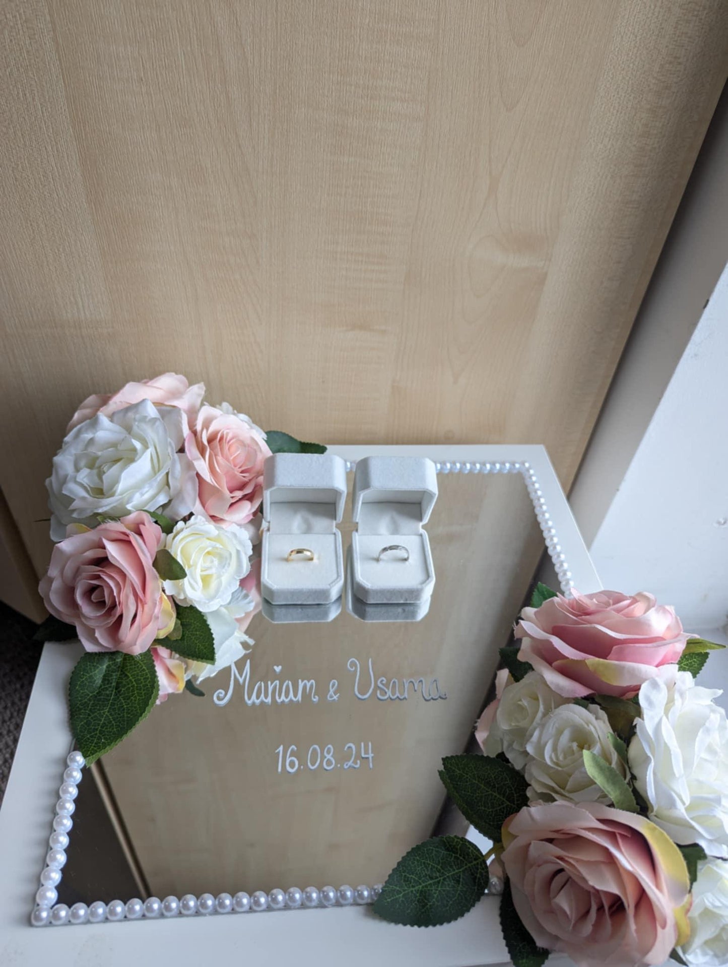 Custom Wedding or Engagement Ring Plate - Personalized Ring Tray for Bride and Groom