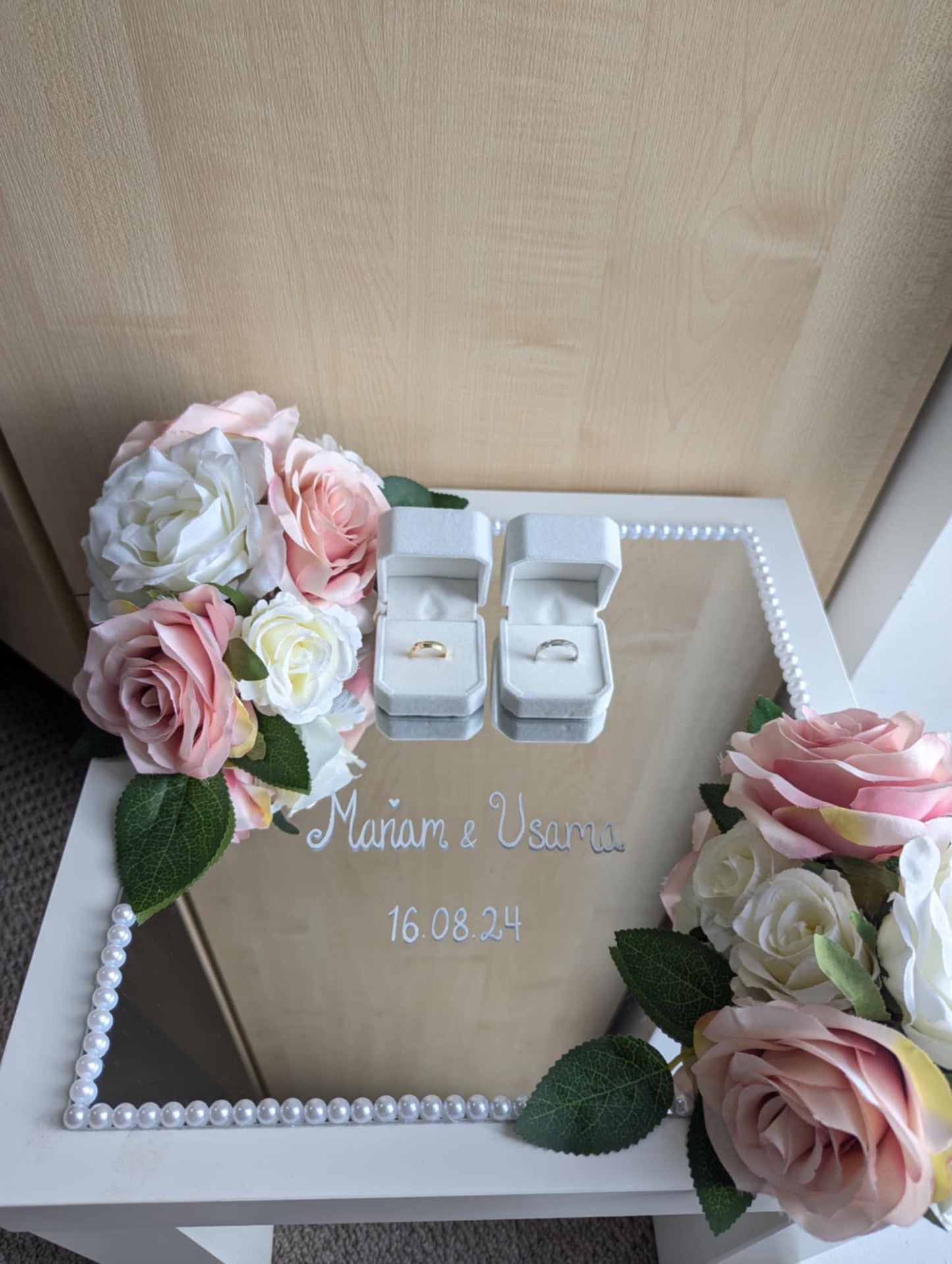 Custom Wedding or Engagement Ring Plate - Personalized Ring Tray for Bride and Groom