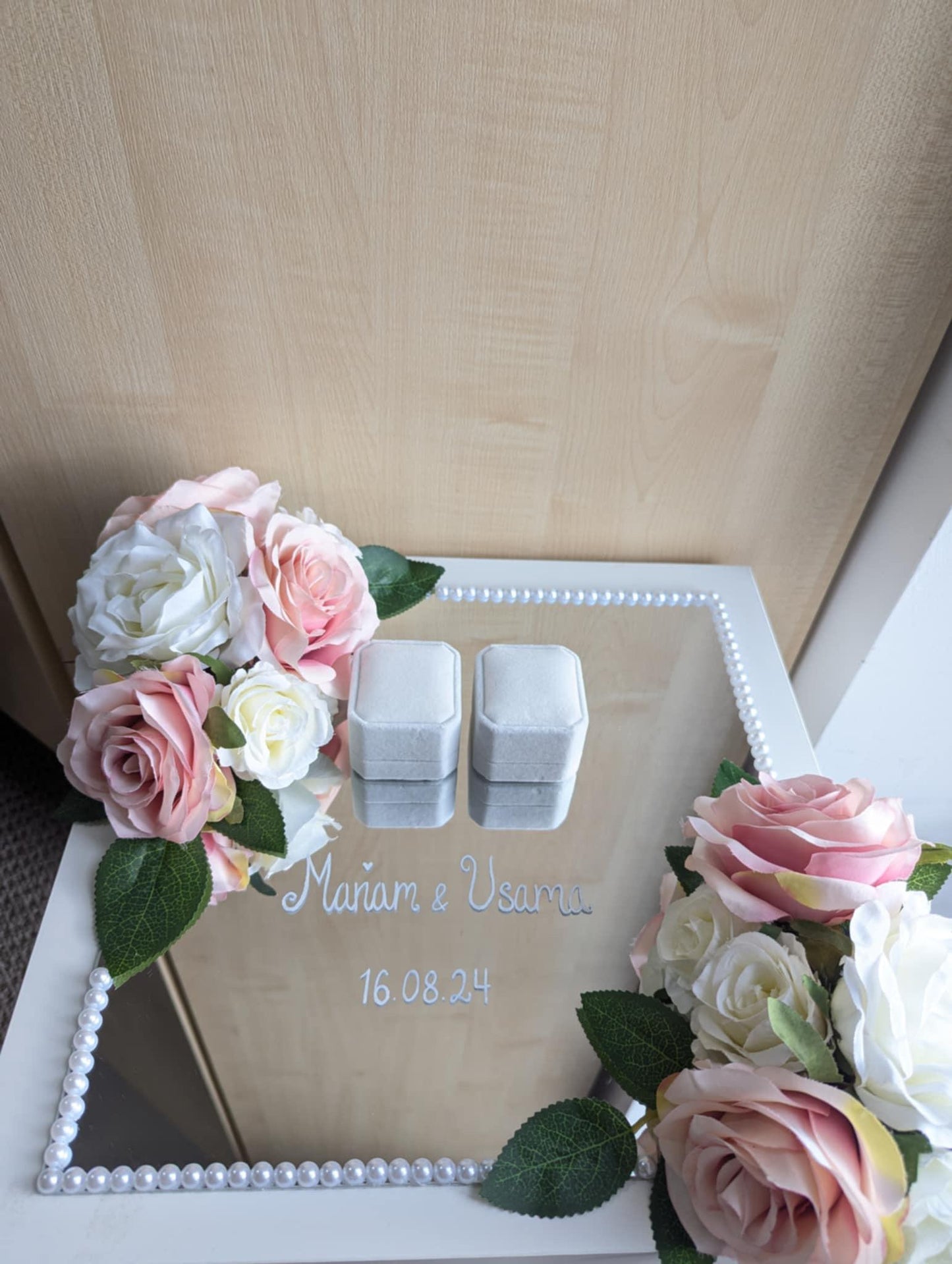 Custom Wedding or Engagement Ring Plate - Personalized Ring Tray for Bride and Groom