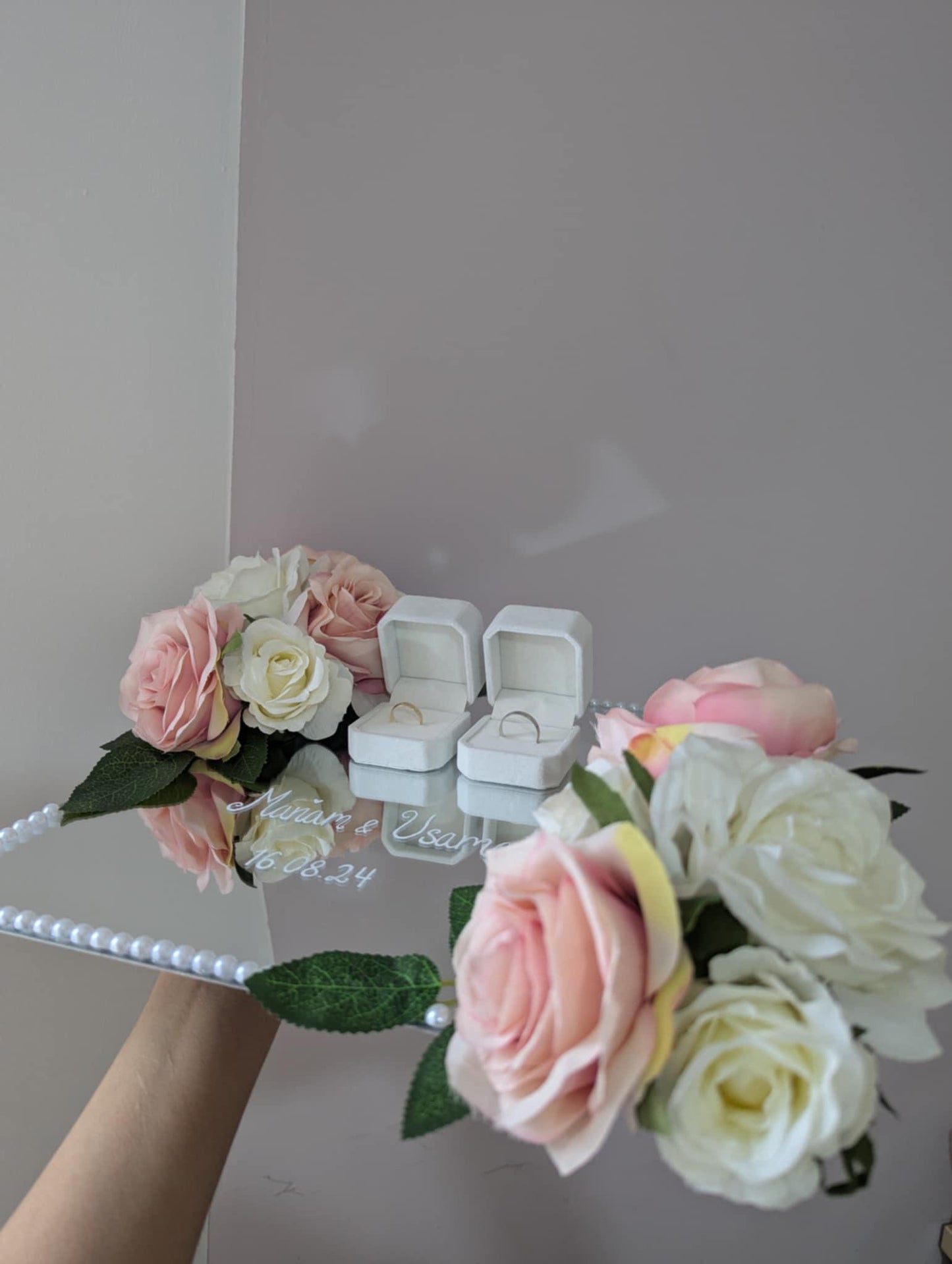 Custom Wedding or Engagement Ring Plate - Personalized Ring Tray for Bride and Groom