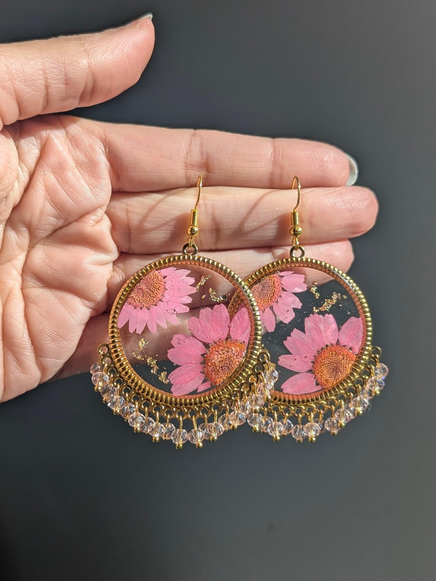 All Pink Floral Earrings