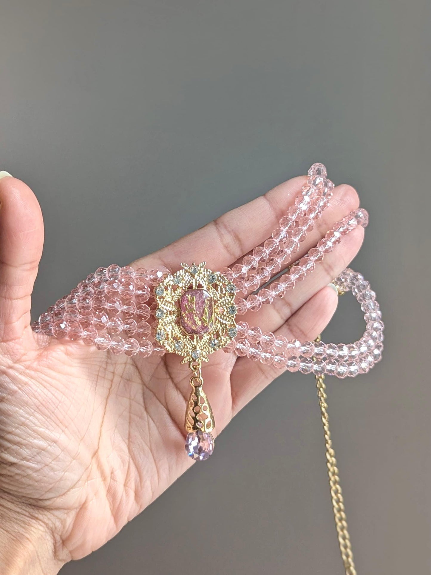 Custom Flower Choker Earring Set