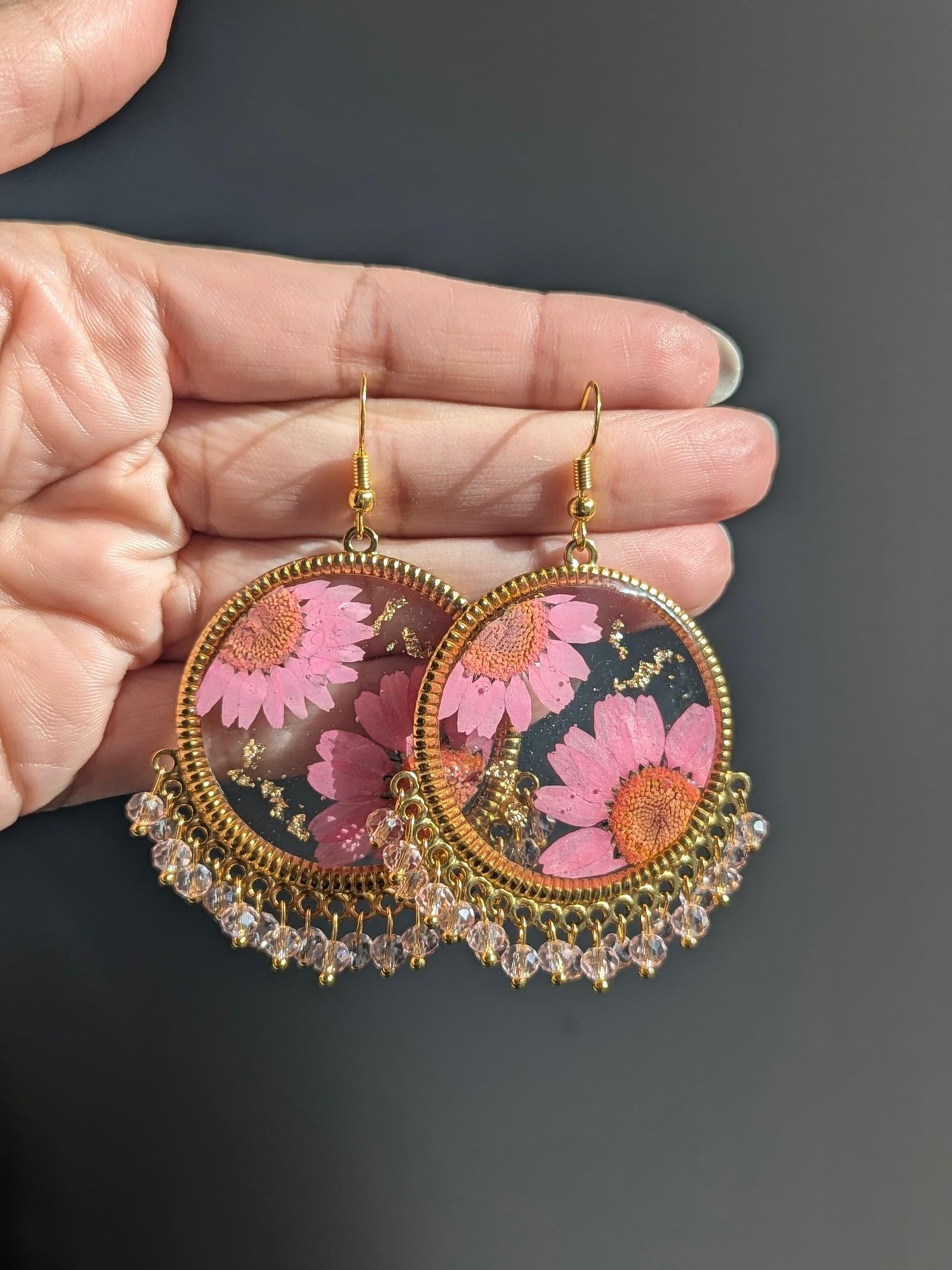 All Pink Floral Earrings