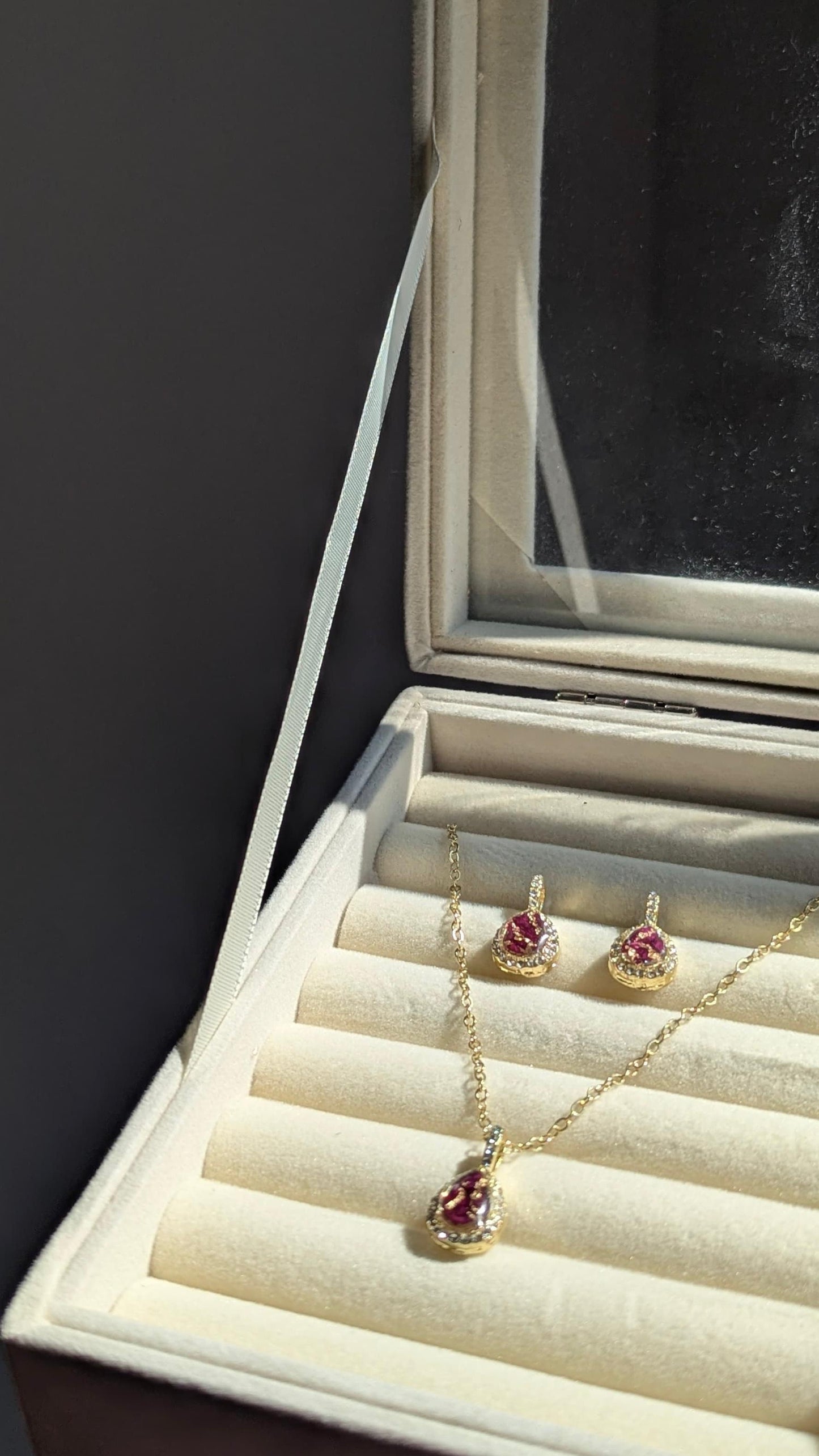Custom Flower Earrings and Necklace set