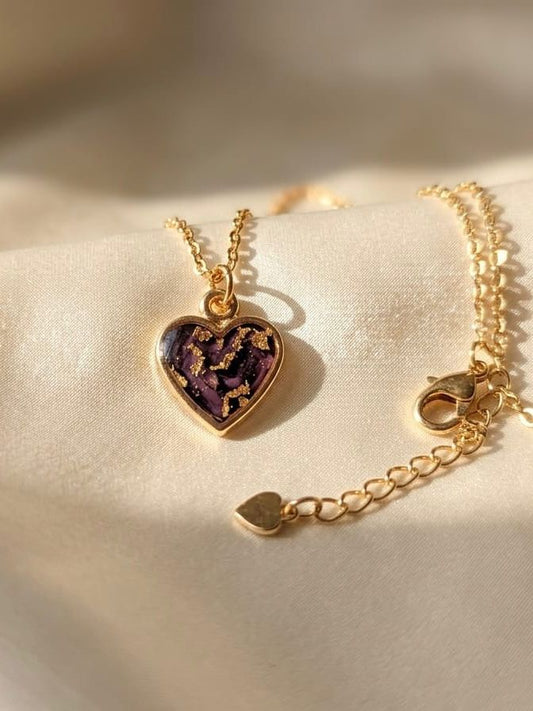 Custom Flower Heart Necklace