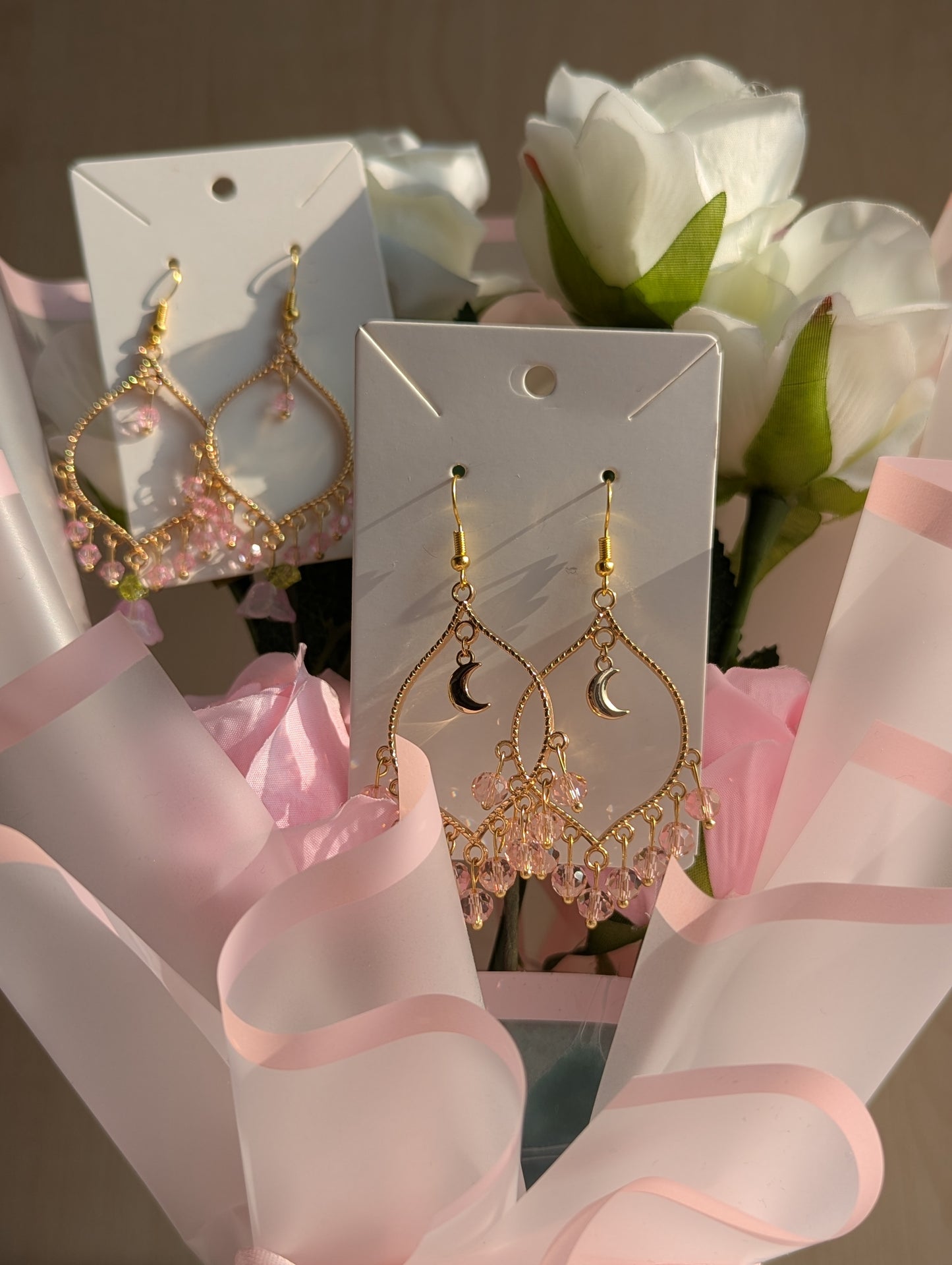 Pink and White Jhumka Bouquet