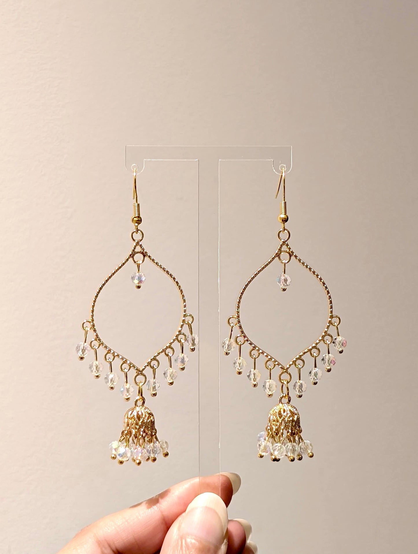 Jhumka drop earrings in gold