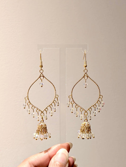 Jhumka drop earrings in gold