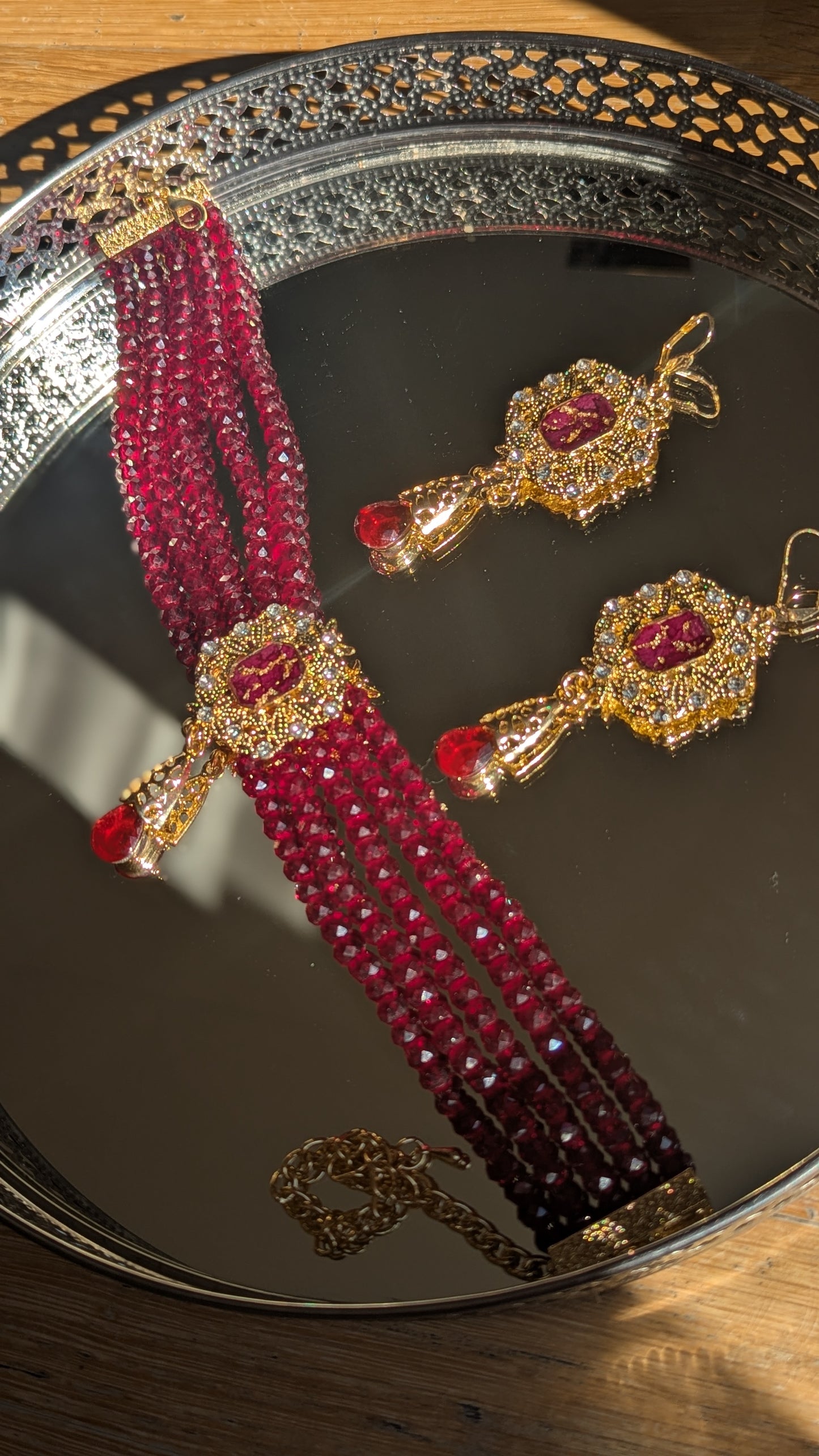 Custom Flower Choker Earring Set