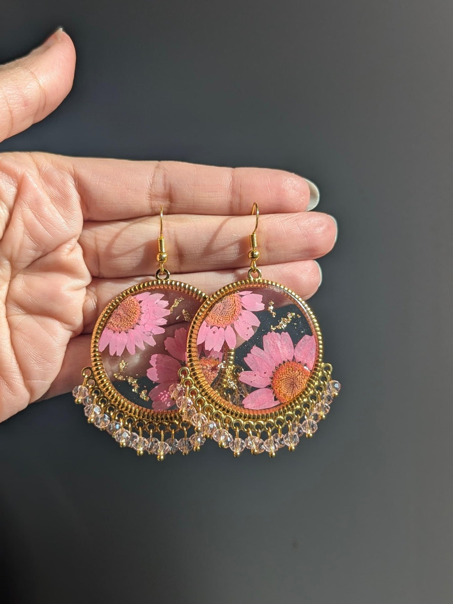 All Pink Floral Earrings