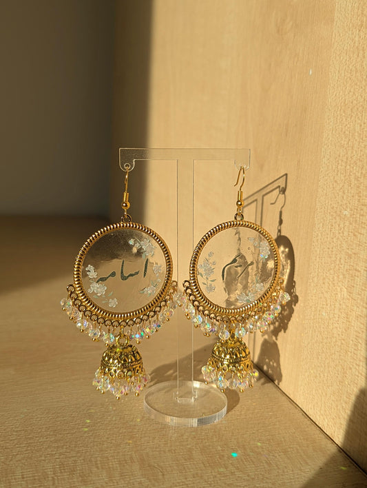 Him & Her custom made name jhumkas